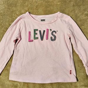 18M Official Licensed Levi's Pink Long Sleeve Shirt For Girls